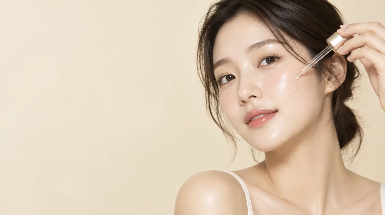 세럼을 바르는 모델